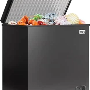 TABU 7.0 Cu Ft Chest Freezer - Energy Efficient Compact Deep Freezer with Adjustable Thermostat