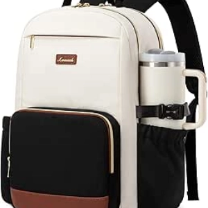 LOVEVOOK Women's Laptop Backpack 15.6 Inch - Waterproof Travel Bag with Cup Holder