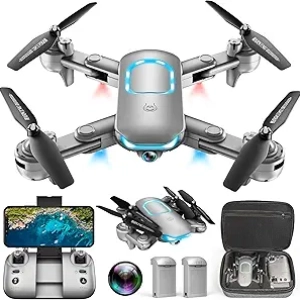 1080P Foldable Drone for Beginners - 2 Batteries, Altitude Hold & 3D Flip