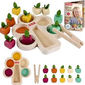 Fisher-Price Wood Montessori Sorting Tree - AMS Seal of Excellence, Ages 3+