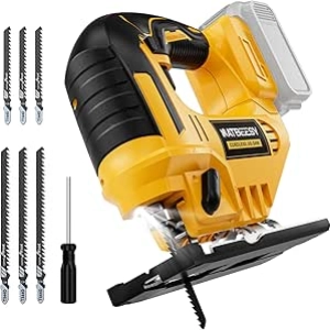NATBEESY Cordless Jigsaw for Dewalt 20V Max Battery - Brushless Motor, LED Light, 2900RPM