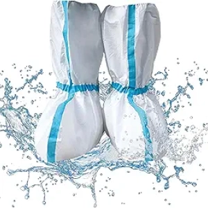 Disposable Shoe Covers 18 Inch - Waterproof Non-Slip Boot Covers (7 Pairs)