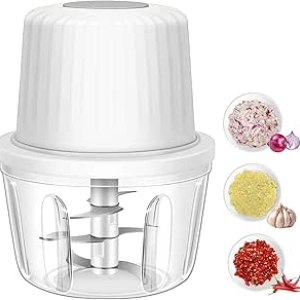 400ML Electric Garlic Chopper with 6 Blades - USB Portable Mini Food Processor
