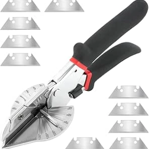 Adjustable Multi-Angle Miter Shears 45-135° | 10 Extra Blades Included