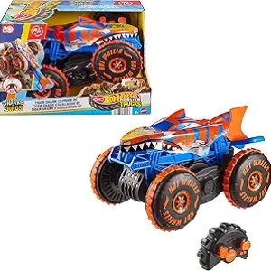 Hot Wheels Monster Trucks Tiger Shark RC Vehicle - Large-Scale Remote Control Toy with 3 Play Modes