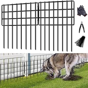 25 Pack No Dig Animal Barrier Fence 17in - Rustproof Dog & Rabbit Defense
