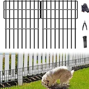 26 Panel No Dig Dog Fence 28ft - Rustproof Metal Barrier with 1.2in Gap Animal Protection