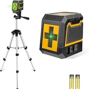 82ft Green Laser Level with Tripod - Self-Leveling Cross Line Laser for Construction & Home