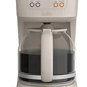 BELLA 12 Cup Programmable Coffee Maker - Auto Shutoff & Reusable Filters