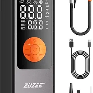 ZUZEE Portable Tire Inflator - 4X Faster Air Compressor with Digital Gauge & LED