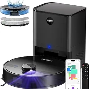 MONSGA 6000Pa Robot Vacuum & Mop Combo with Self-Emptying Station - LiDAR Navigation, 180min Runtime
