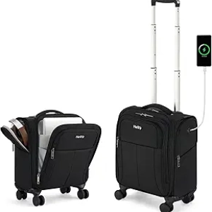 16 Inch Underseat Carry-On Luggage with Wheels - Airline Approved Softside Suitcase