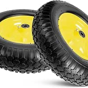 16" Pneumatic Rubber Tires & Wheels (4.80/4.00-8") - 400 lbs Load Capacity | Garden Cart, Wheelbarrow, Trailer