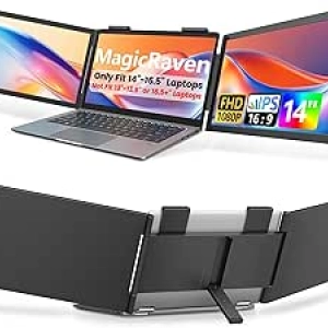 Dual Portable Laptop Screen Extender 14" 1080P IPS - USB-C Plug & Play Triple Monitor