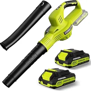 21V Cordless Leaf Blower - Powerful 150MPH Electric Leaf Blower with 2 Batteries & Fast Charger