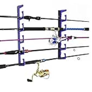 Heavy-Duty Fishing Rod Holder for Garage - Wall & Ceiling Mount Storage Rack for 10 Rods