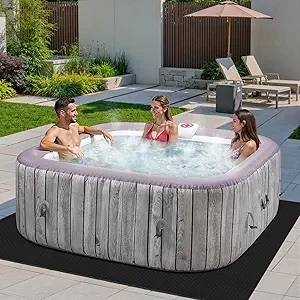 4-6 Person Inflatable Hot Tub with 130 Air Jets | Portable Outdoor Spa with Heating System