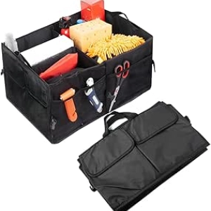 Mandark Car Trunk Organizer - Collapsible Multi-Compartment Vehicle Storage Box for SUV, Sedan & Truck