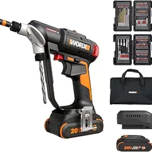 WORX 20V Brushless Cordless Drill Driver - 445 in·lb Torque, 2-in-1 Design & 85 Bits