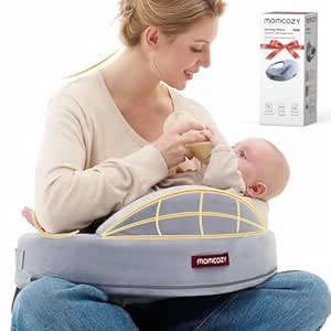 Momcozy Safety Fence Nursing Pillow - Memory Foam Breastfeeding Cushion
