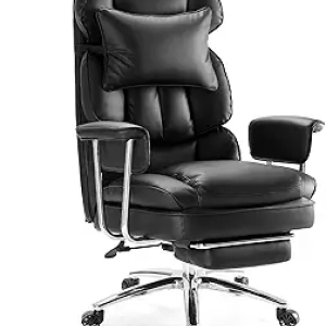 Ergonomic Big & Tall Executive Office Chair with Footrest & Lumbar Support