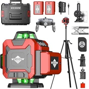 16 Lines Self-Leveling Green Laser Level with Remote Control & Tripod - Professional Grade