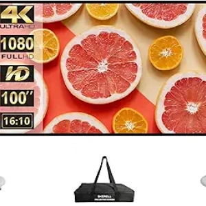 100 Inch Outdoor Projector Screen with Stand - 4K HD Portable Movie Screen