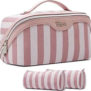 BOYATU Travel Makeup Bag Set of 3 | Large Waterproof Cosmetic Organizer with Compartments
