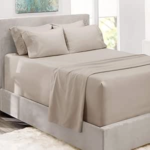 Hearth & Harbor Queen Bed Sheets Set - Luxury Microfiber Deep Pocket Fitted Sheets