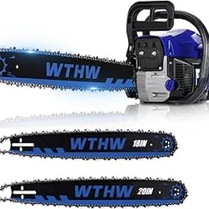58cc Gas Powered Chainsaw with Quick-Switch 20" & 18" Bars - WH5806