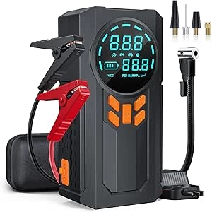 5000A Jump Starter with Air Compressor & Power Bank - Portable 12V Car Battery Jumper