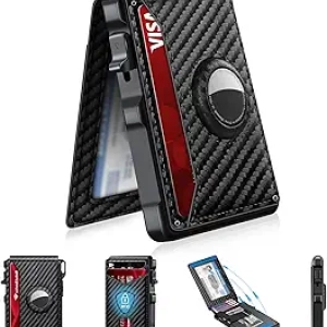 AirTag Wallet for Men | RFID Blocking Pop-Up Card Holder with Smart Tracking