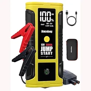 3000A Car Jump Starter for Gas & Diesel Engines | Portable Battery Jumper with USB Charging