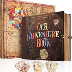 Our Adventure Book Scrapbook - 146-Page Retro Photo Album for Couples & Weddings