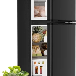 Antarctic Star 3.2 Cu.Ft. Compact Mini Fridge with Freezer - 2 Door Black