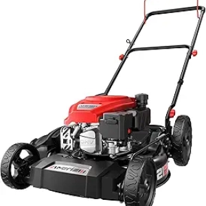 21" Gas Lawn Mower 144cc - Mulching & Side Discharge, Height Adjustment
