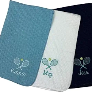 Personalized Tennis & Pickleball Embroidered Hand Towel - Custom Gym Towel