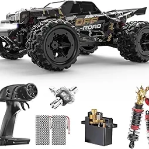 40KPH 4WD RC Monster Truck - All-Terrain Off-Road Car with Metal Chassis & Dual Batteries