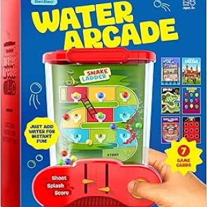 Dan&Darci Handheld Water Game for Kids - 7 Retro Arcade Games, Screen-Free Travel Toys