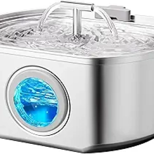 Stainless Steel Cat Water Fountain - 3.2L Automatic Pet Drinking Dispenser with Filtration