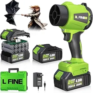 Cordless Leaf Blower 20V - Lightweight Electric Handheld Blower with 2 Batteries & Charger