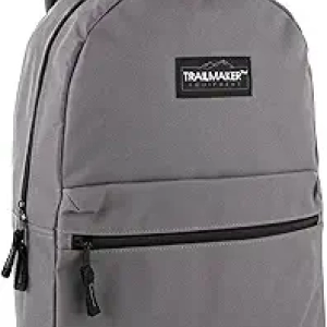 Trail Maker Classic 17 Inch Backpack - Grey School Bag with Padded Straps