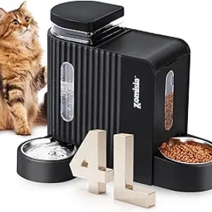 Gravity Cat Feeder & Water Dispenser with Stainless Steel Bowls | Auto Pet Feeder