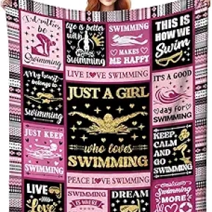 Swimming Blanket for Teens Girls Women - Soft Flannel Throw 50x40 Inches
