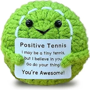 Funny Handmade Crochet Mini Tennis Ball - Emotional Support Gift for Tennis Lovers