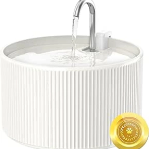 Ceramic Cat Water Fountain 2.2L - Automatic Quiet Pet Drinking Dispenser