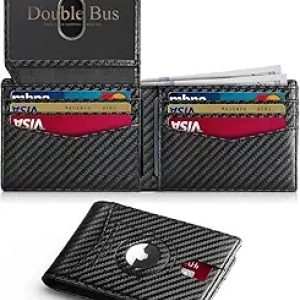 Slim RFID Blocking Bifold Wallet for Men | AirTag Tracking & Carbon Fiber