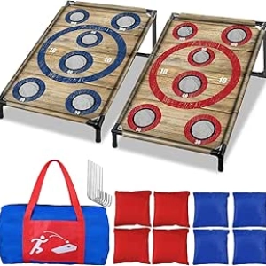 Portable Cornhole Board Set with 8 Bean Bags - Indoor & Outdoor Toss Game