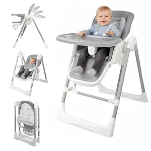3-in-1 Convertible Baby High Chair with Swing & Reclining Seat | Foldable & Space-Saving