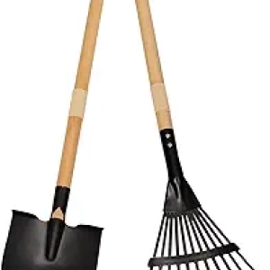 Kids Rake and Shovel Set - Metal Garden Tools for Ages 3+